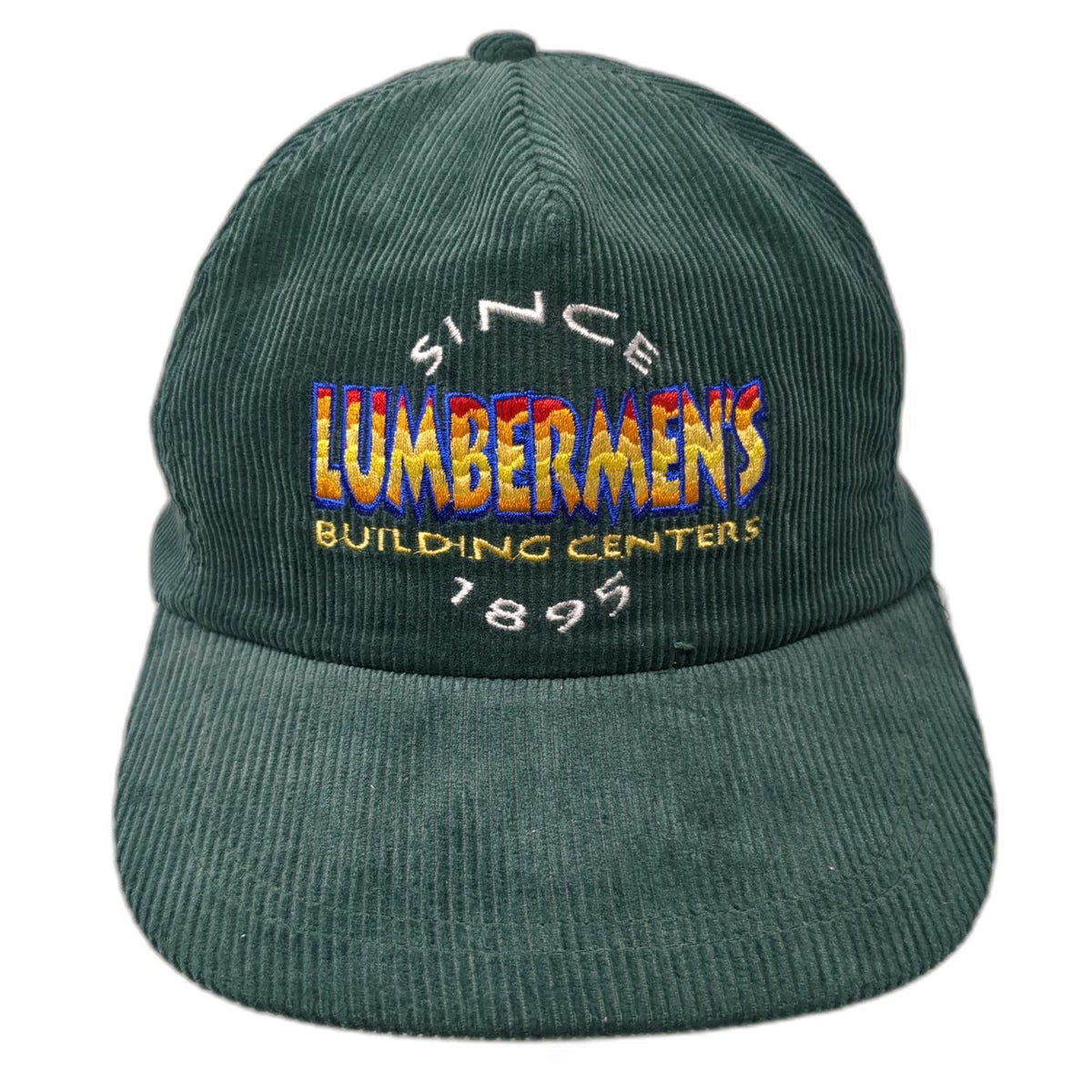 Lumbermens Building Centers Trucker Green One Size Corduroy Snapback Hat Work