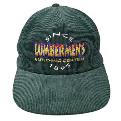 Lumbermens Building Centers Trucker Green One Size Corduroy Snapback Hat Work