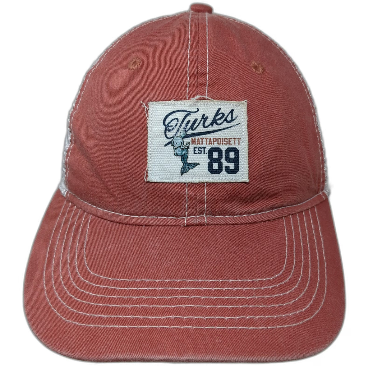Ahead Baseball Cap Pink One Size Mesh Back Strapback Mermaid Mattapoisett 89 Hat