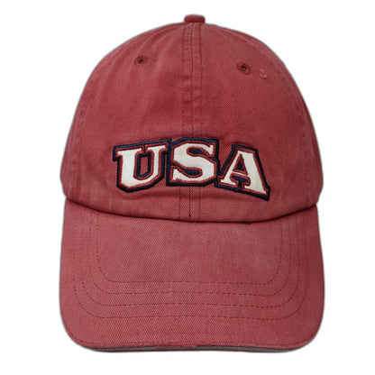 Sonoma Baseball Cap Red One Size USA Stars Strapback Cotton Distressed Hat