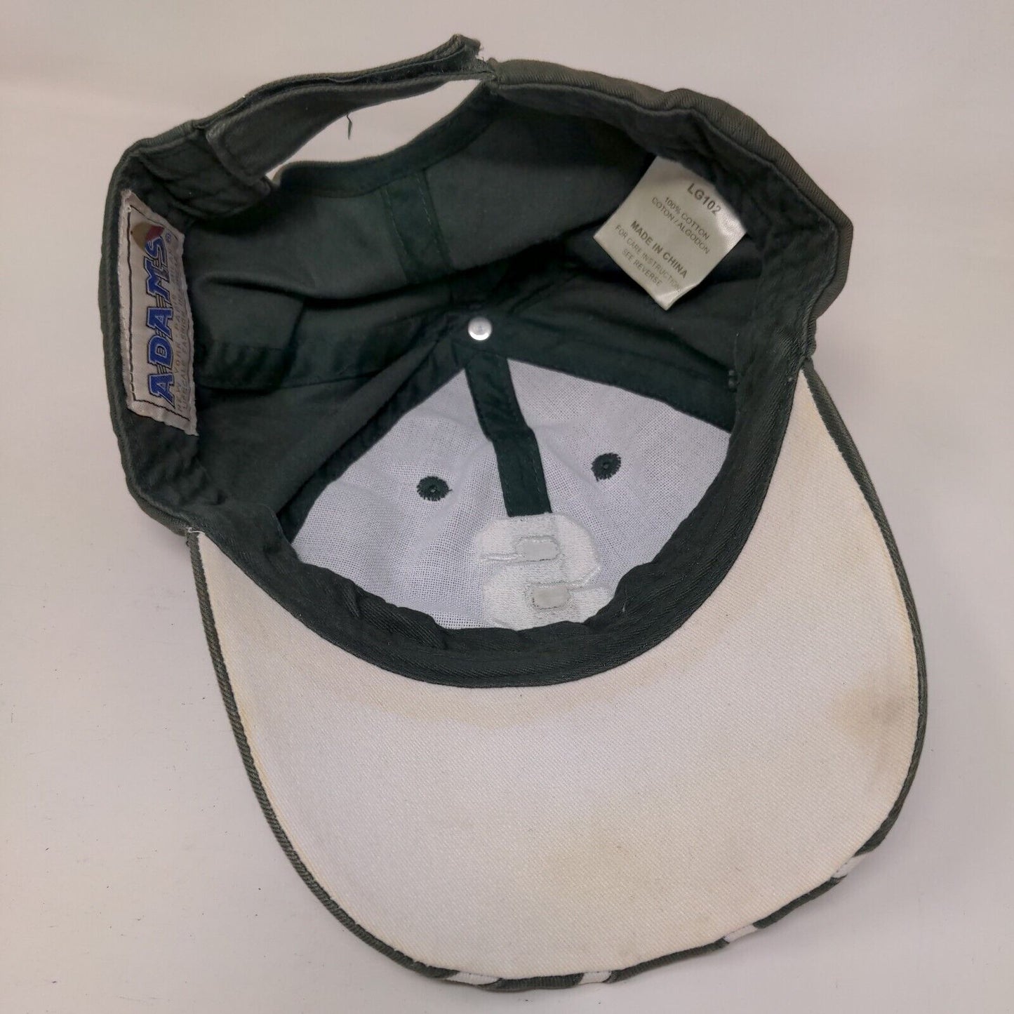 S Initial Strapback Hat Green One Size Adjustable Embroidered Adams Cotton