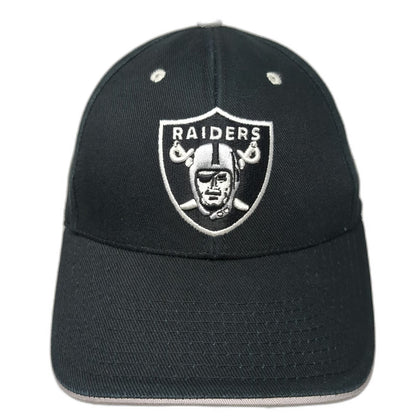 Las Vegas Raiders NFL Team Apparel Black Gray One Size Strapback Embroidered Cap