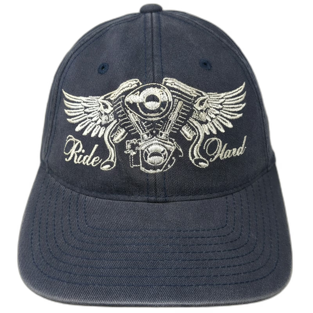 Port Authority Builders FirstSource Ride Hard Motorcycle Hat Blue Baseball Cap M