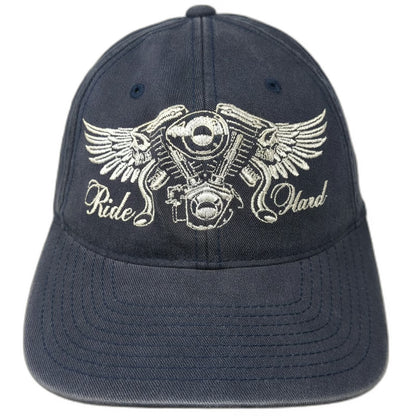 Port Authority Builders FirstSource Ride Hard Motorcycle Hat Blue Baseball Cap M