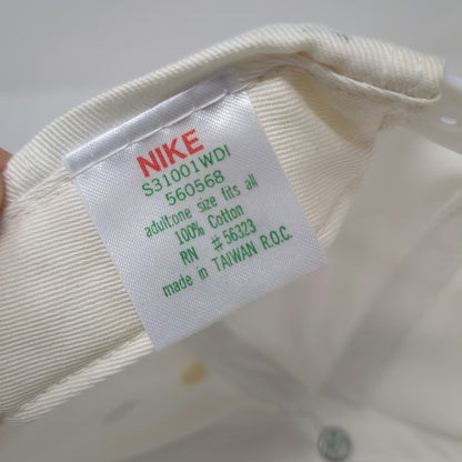 Nike Snapback White One Size Golf Tour Hat Green Undervisor Cotton Taiwan Logo