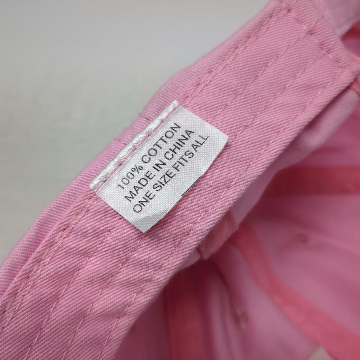 Baseball Cap Pink One Size Palm Beach Script Cotton Adjustable Hat