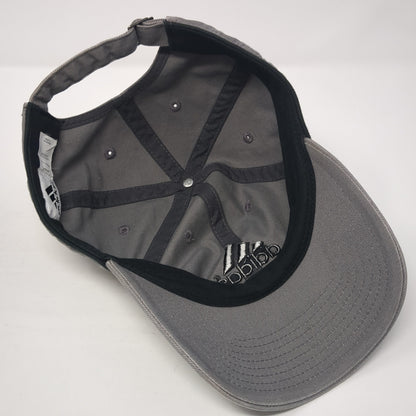 Adidas Slideback Hat Gray One Size Embroidered Logo 3 Stripes Outdoor