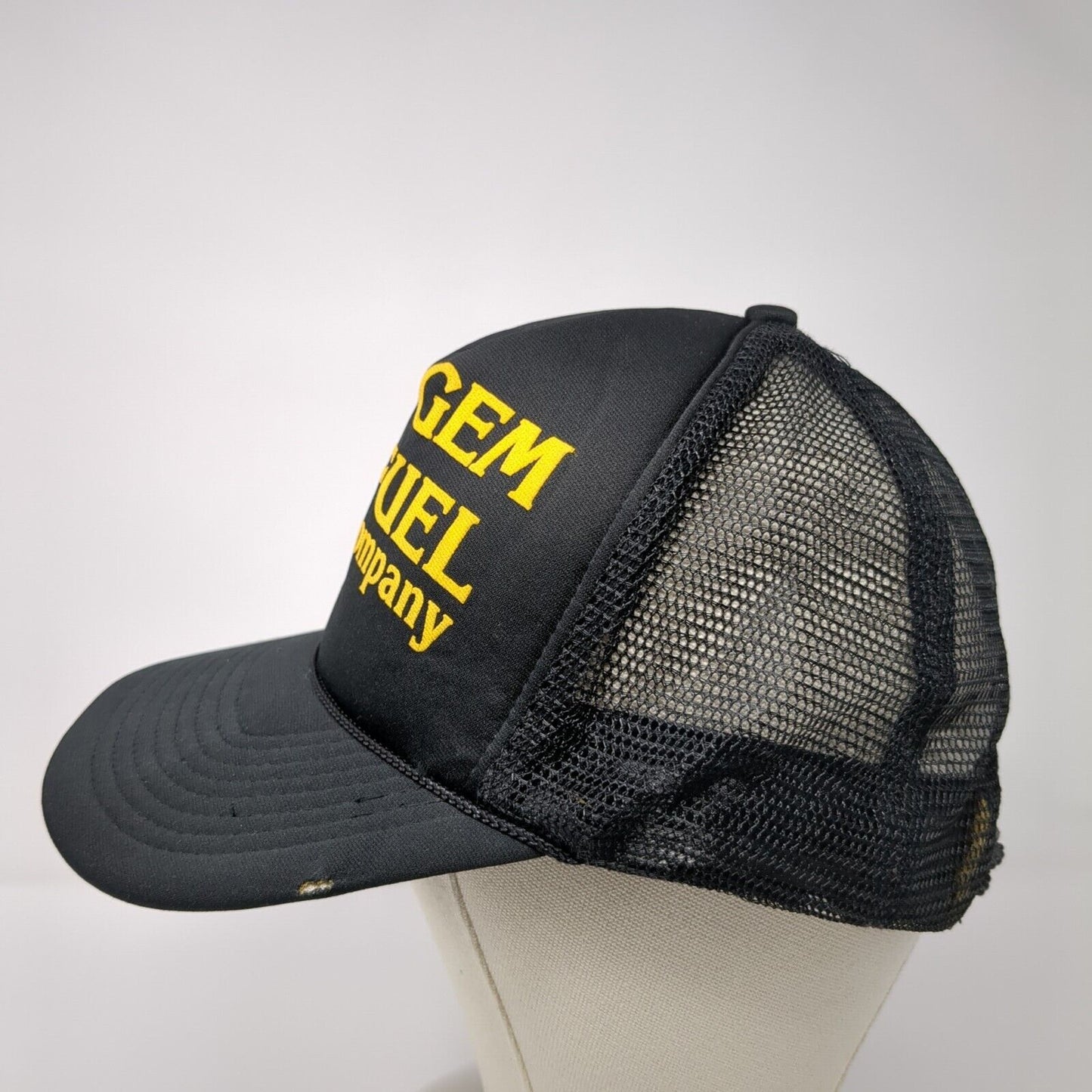 Gem Fuel Company Snapback Mesh Back Foam Trucker Hat Black OSFA Shell Logo