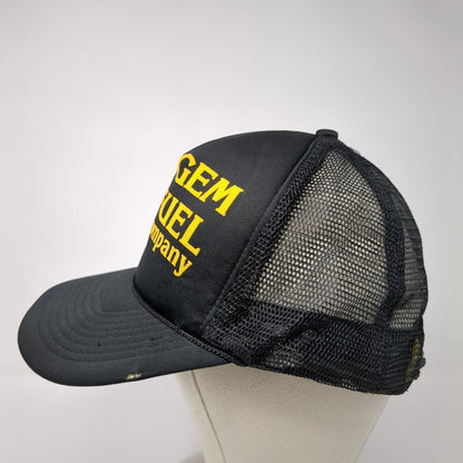 Gem Fuel Company Snapback Mesh Back Foam Trucker Hat Black OSFA Shell Logo
