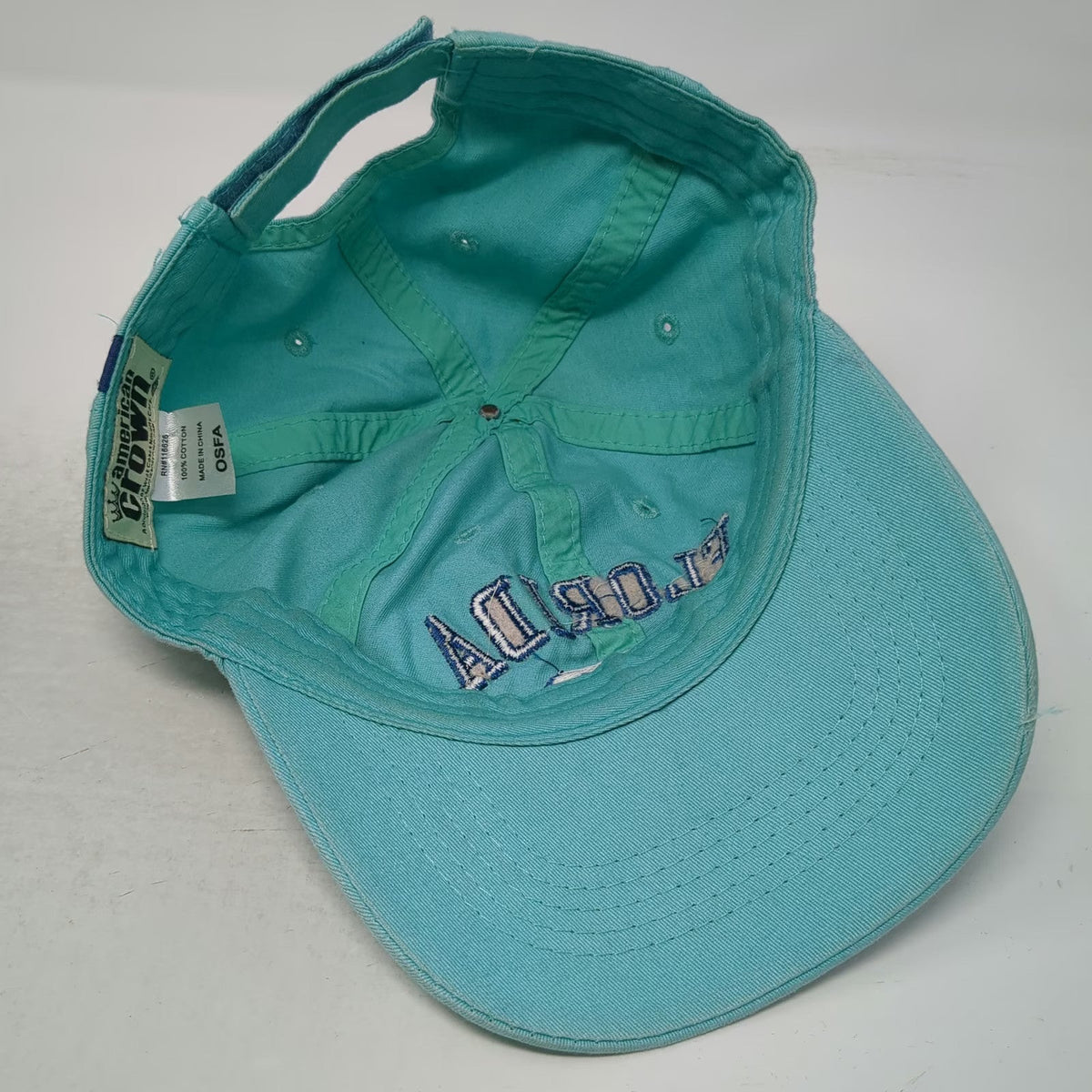 American Crown Baseball Cap Blue One Size Florida USA Strapback Embroidered Hat