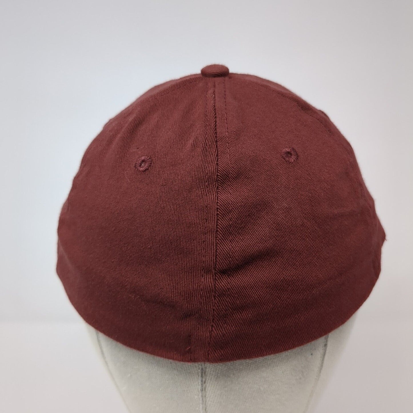 Unbranded Fitted Hat Red One Size Stretch Embroidered Logo 6 Panel