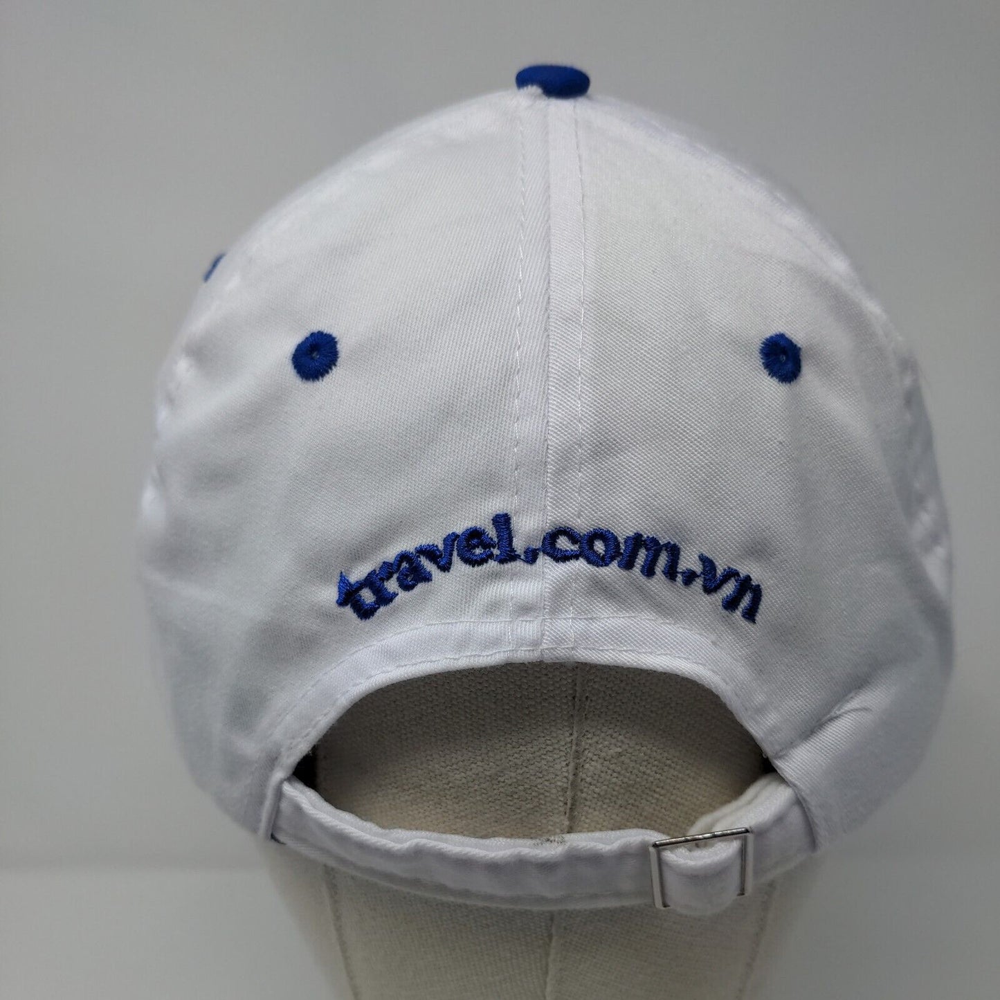 Vietravel Slideback Hat White OSFA Adjustable Embroidered 6 Panel