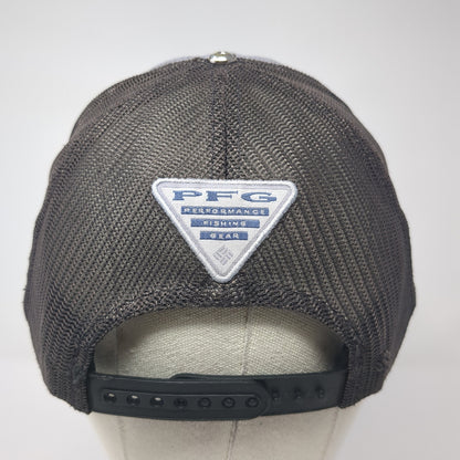 Columbia PFG Snapback Trucker Hat Gray One Size Fish Flag Mesh Back