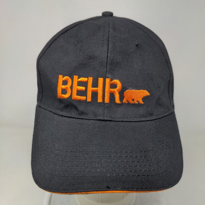 Behr Strapback Hat Black One Size Adjustable Embroidered 6 Panel