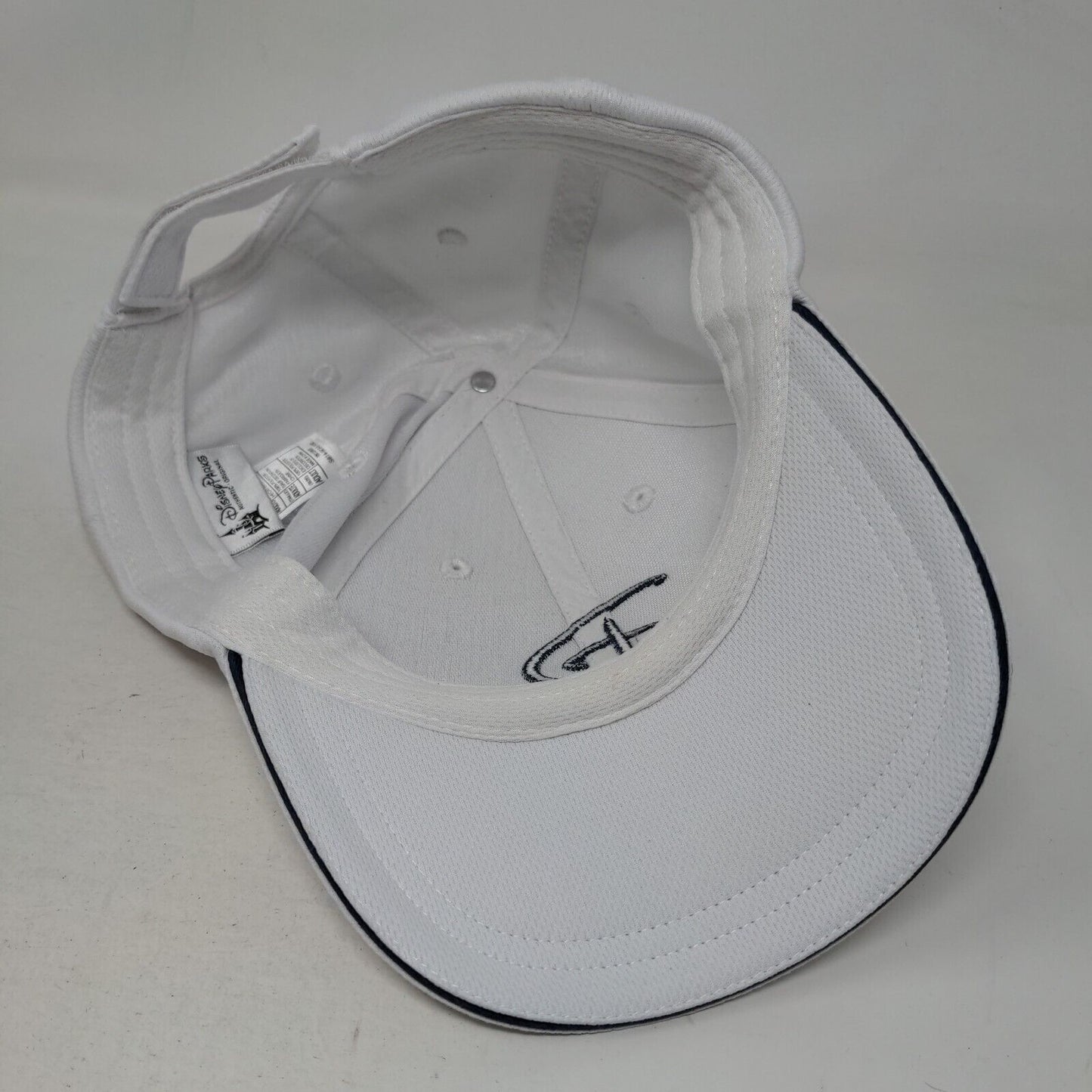 Disney Logo Strapback Hat White Adult Embroidered Adjustable 6 Panel