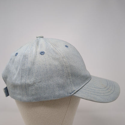 Unbranded Strapback Hat Blue OSFM Adjustable Solid Denim Blank