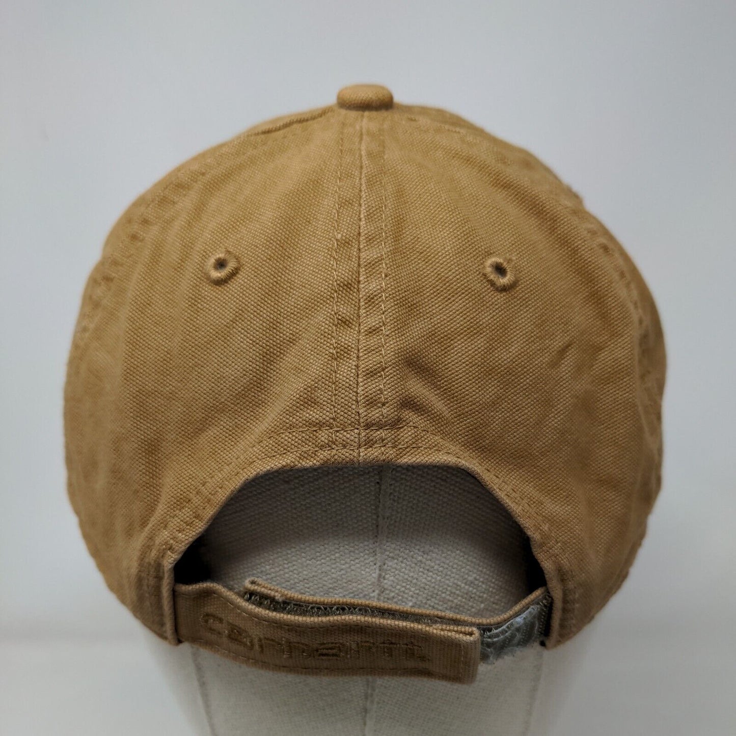 Carhartt Strapback Hat Brown OSFA Adjustable Patch Logo 6 Panel Cotton