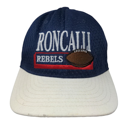 DeLong Men's Snapback Hat Blue Size M-L Embroidered Roncali Rebels Logo