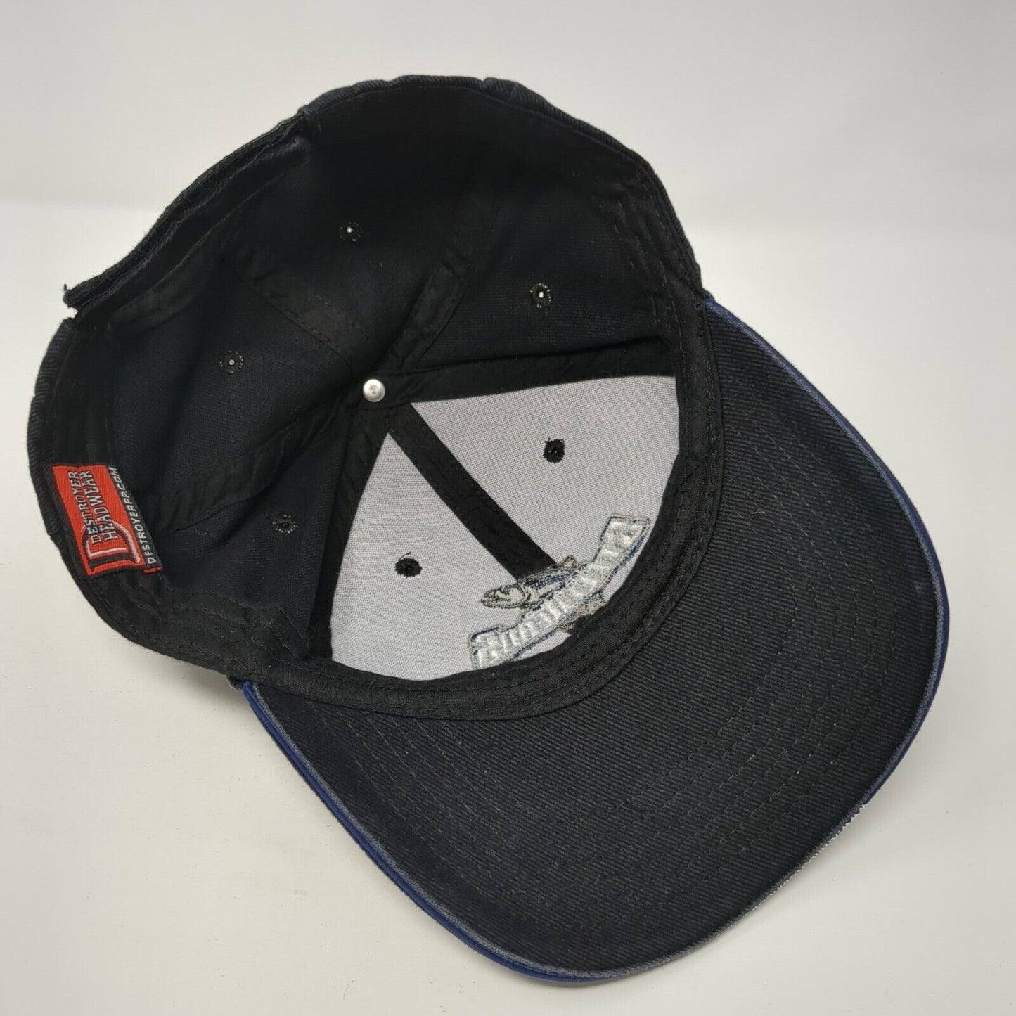 Idaho Steelheads Strapback Hat Black OSFA Embroidered Logo Destroyer Headwear