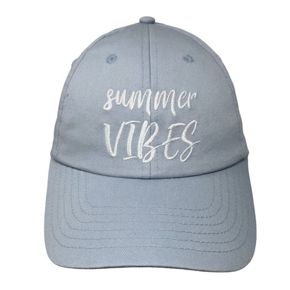 Summer Vibes Strapback Hat Blue OSFM Solid Embroidered Vent Holes