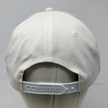 Swannies 5 Panel White Blue One Size Snapback Patch Golf Hat Performance Sport