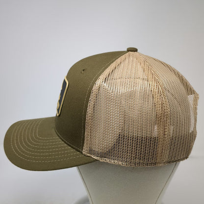 Ducks Unlimited Trucker Hat Green Beige Black One Size Snapback Mesh Back