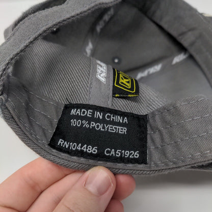 Klim Slideback Hat Gray One Size Adjustable Embroidered Vented Holes Polyester