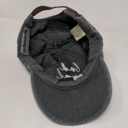 Bad Gyal Slideback Hat Gray One Size Embroidered Leather Strap Adams