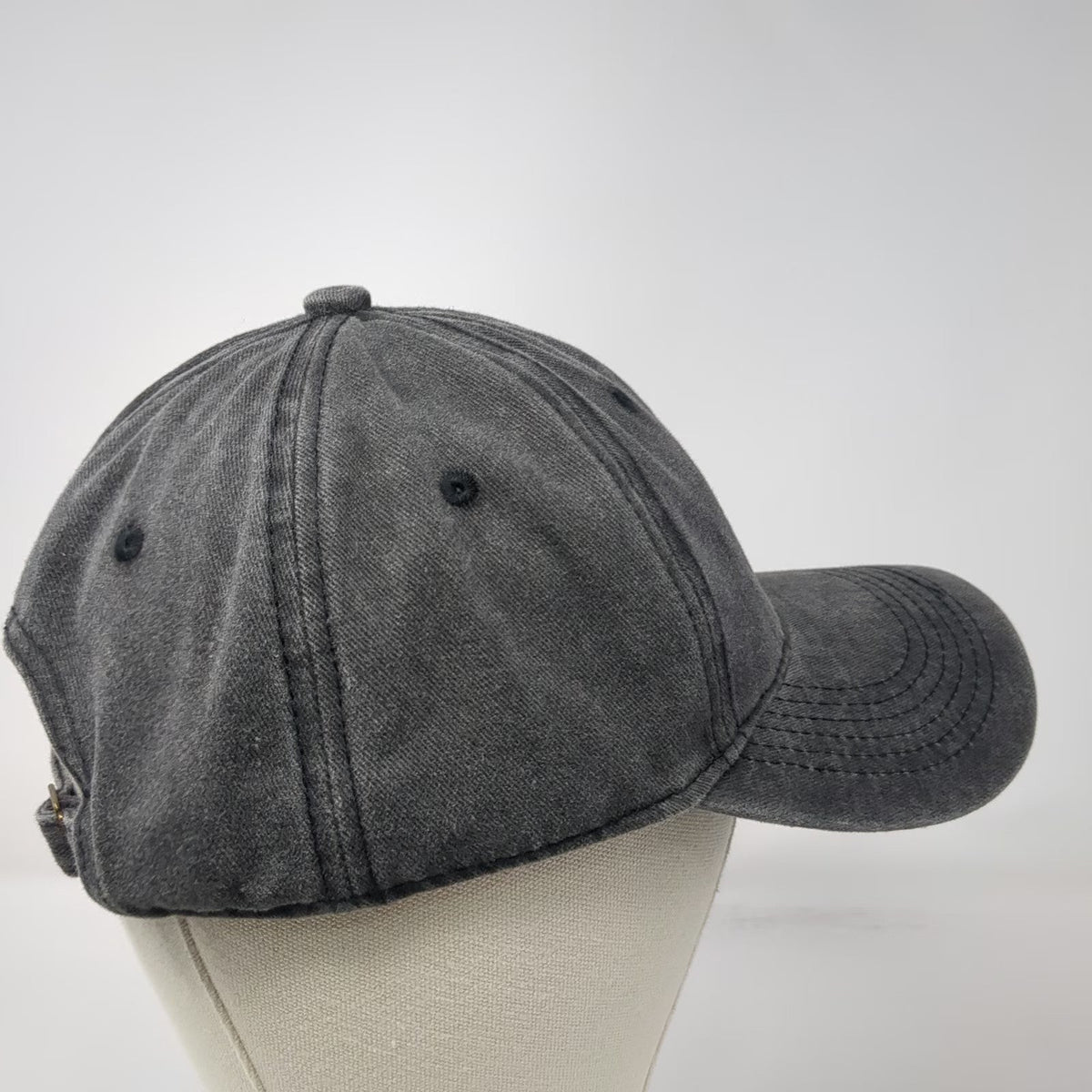 Lucky 7 Mania Jeans Baseball Cap Gray OSFM Washed Slideback MJ Logo Patch Hat