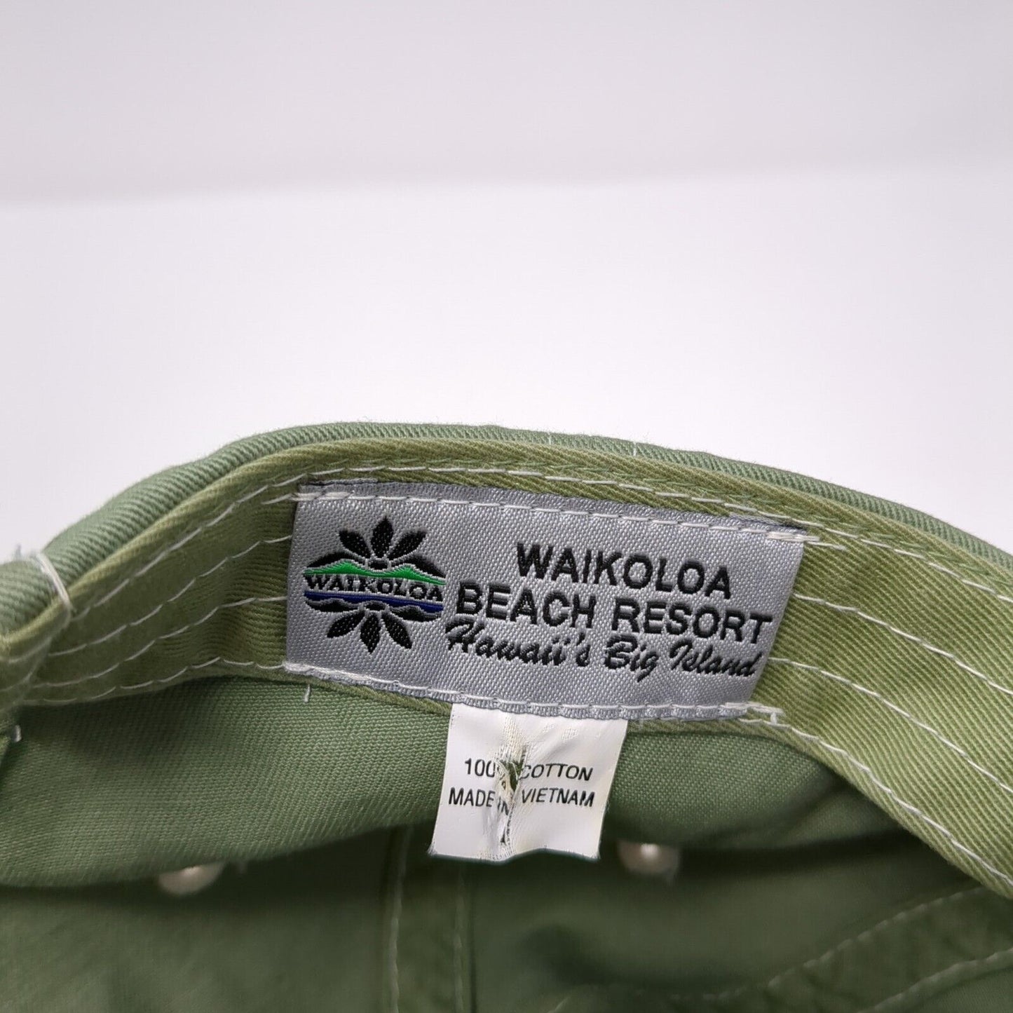 Waikoloa Hawaii Strapback Hat Green One Size Adjustable Embroidered Cotton