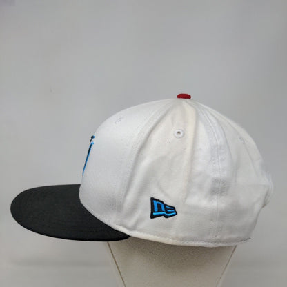 New Era Men's Flat Bill Snapback Hat White OSFM Florida Marlins MLB Cotton