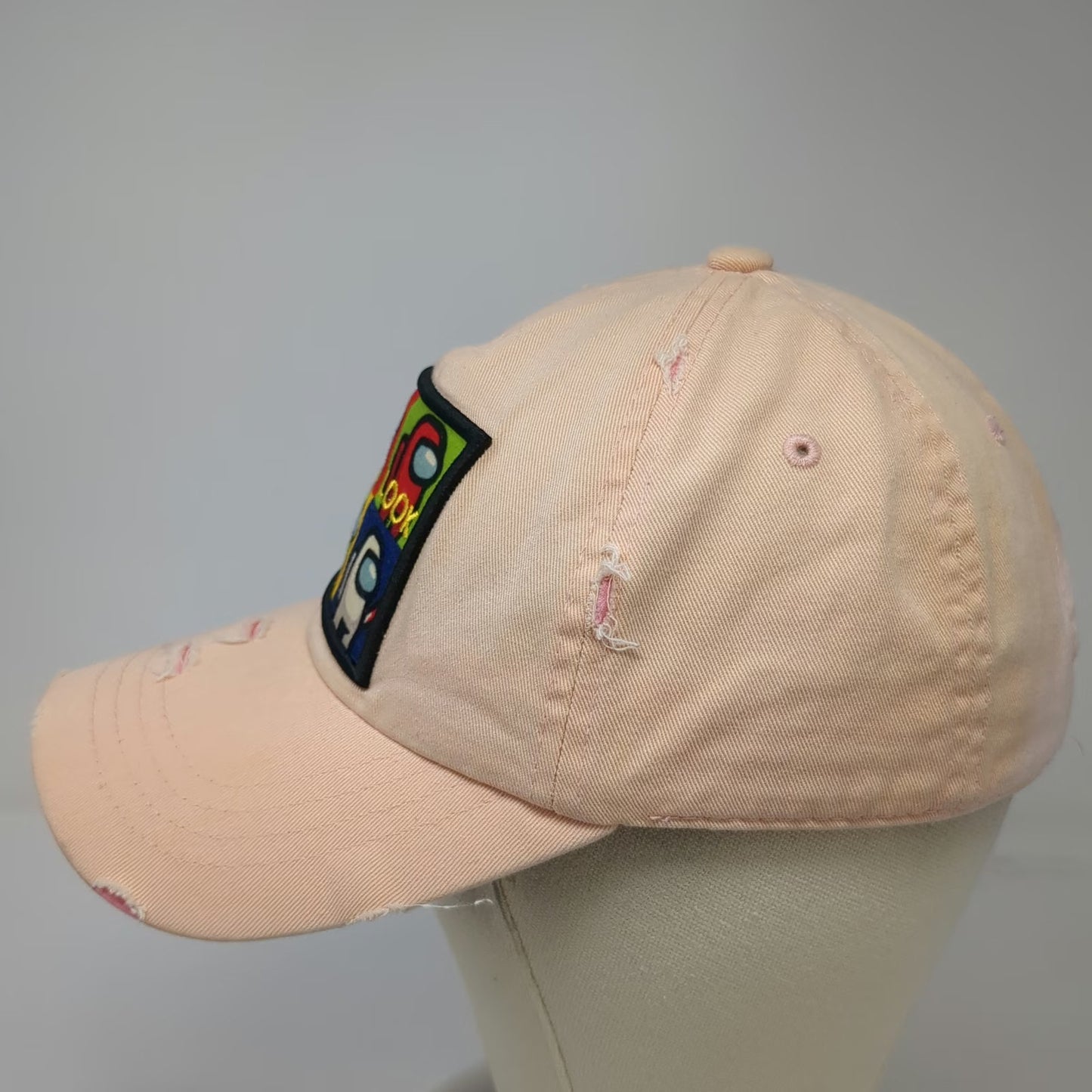 Mi:ka: Among Us You Look Sus Pink Baseball Cap One Size Distressed Ripped Hat