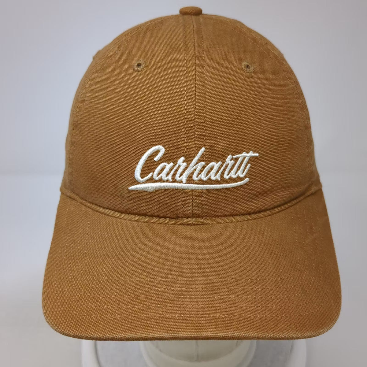 Carhartt Baseball Cap Brown One Size Script Embroidered Canvas Slideback Hat