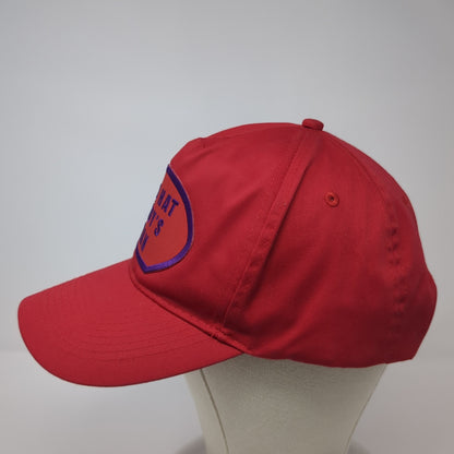 Red Hat Lady's Man Snapback Hat Red One Size Solid Vent Holes Otto