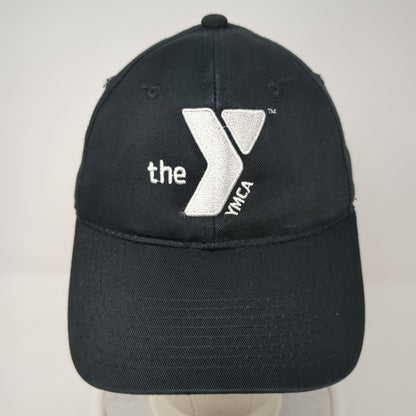 The YMCA Logo Strapback Hat Black One Size Embroidered Outdoor Cap