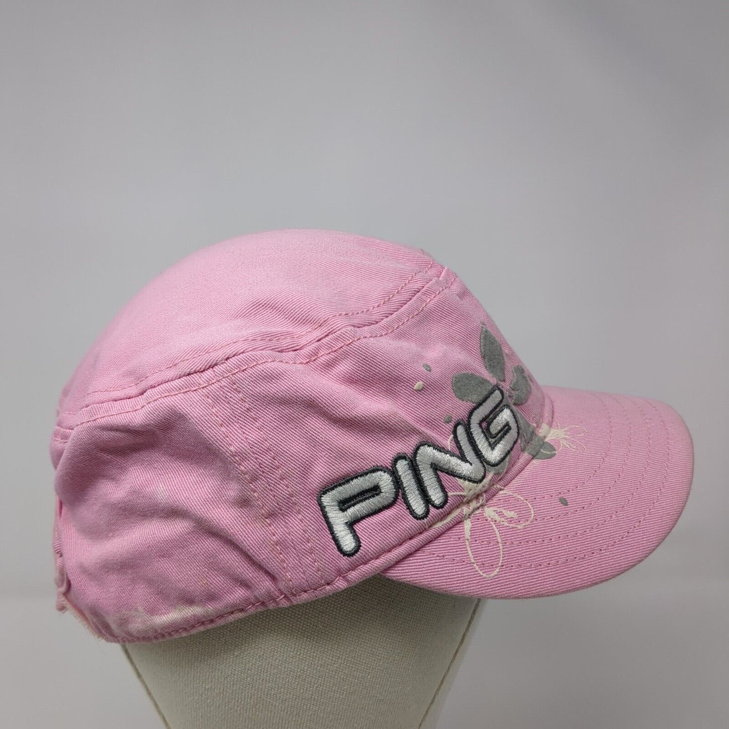 Ping Strapback Cadet Army Cap Hat Pink One Size Adjustable Embroidered