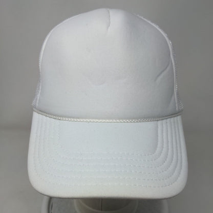 Otto Snapback Mesh Back Rope Trucker Hat White OSFM Breathable Blank
