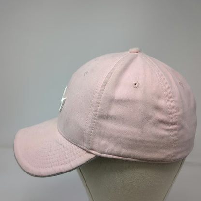 Adidas Baseball Cap Pink 7 1/8 Trefoil Logo Embroidered Polyester Hat Gray Brim