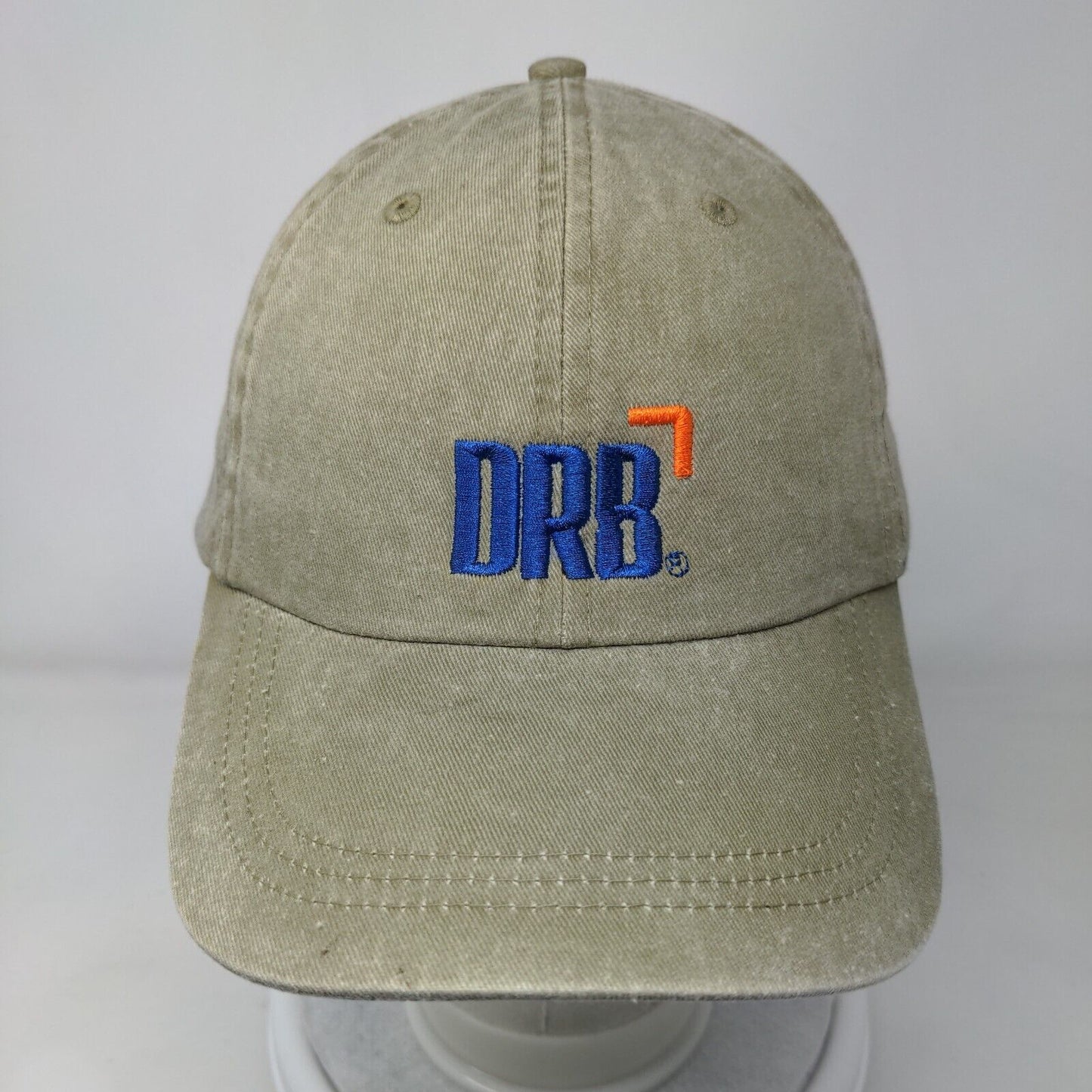 DRB Slideback Hat Tan OSFA Adjustable Embroidered Vent Holes 6 Panel HG