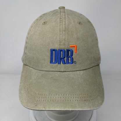 DRB Slideback Hat Tan OSFA Adjustable Embroidered Vent Holes 6 Panel HG