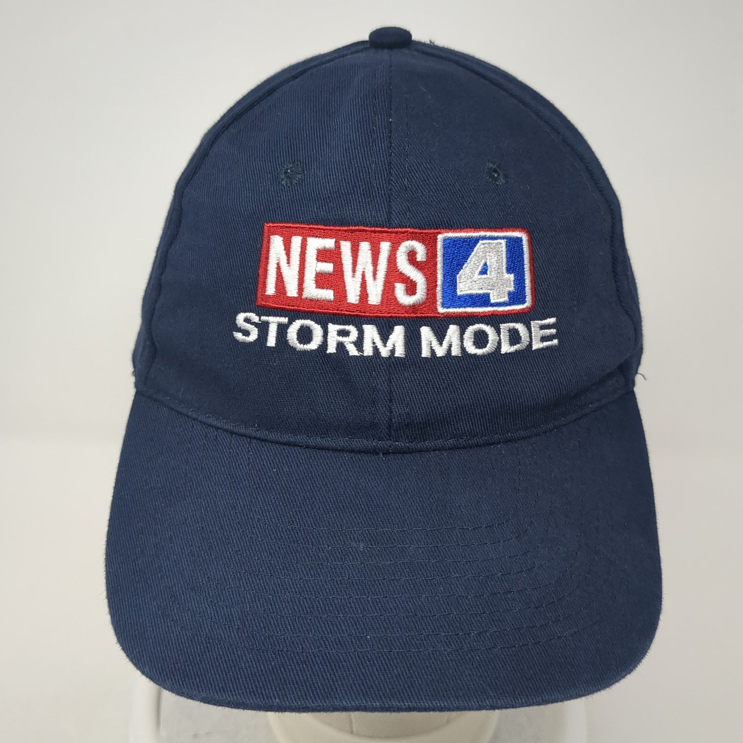 News 4 Storm Mode Strapback Hat Blue One Size Embroidered Hit Wear
