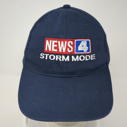 News 4 Storm Mode Strapback Hat Blue One Size Embroidered Hit Wear