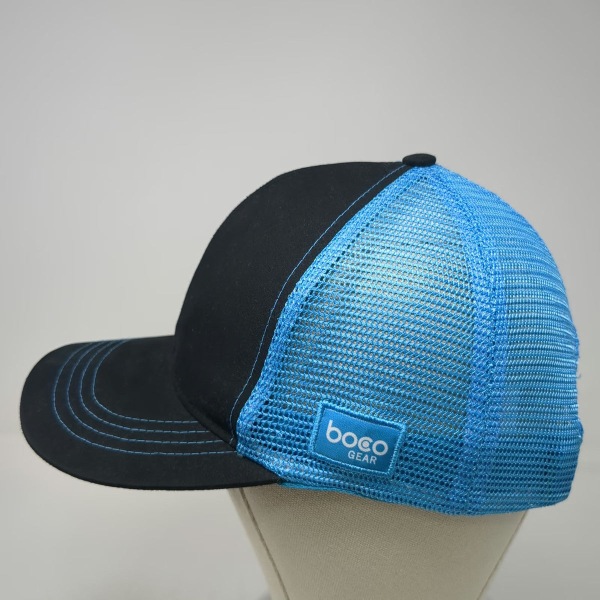 Boco Gear Trucker Hat Black One Size Mesh Back Snapback Red Bank NJ Club Logo
