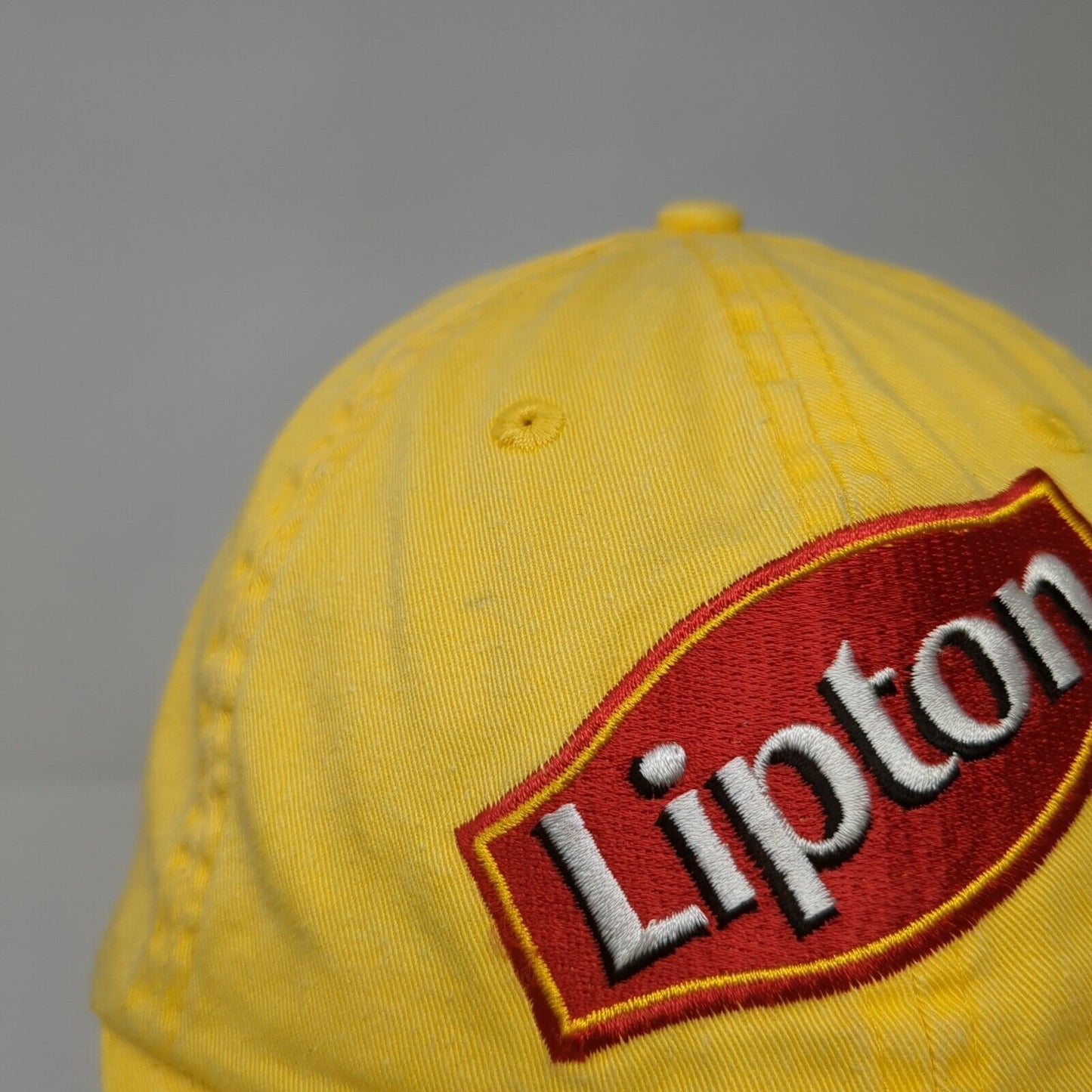 Lipton Slideback Hat Yellow One Size Adjustable Embroidered Toppers