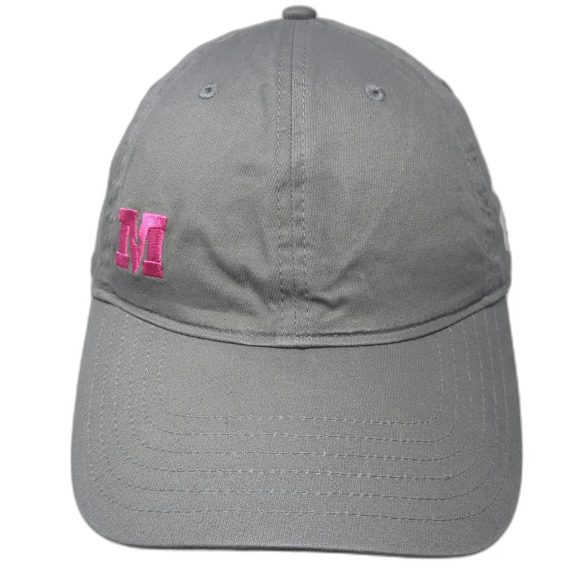 Under Armour Baseball Cap Gray One Size Pink M Logo Slideback Cotton Twill Hat