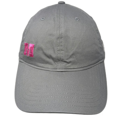 Under Armour Baseball Cap Gray One Size Pink M Logo Slideback Cotton Twill Hat