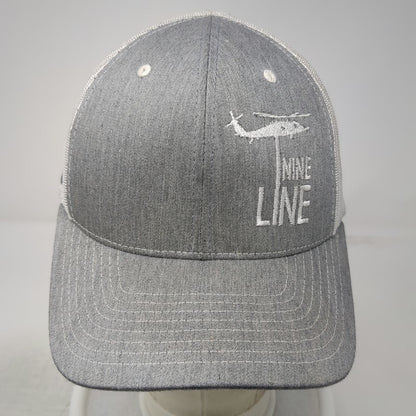 Nine Line Trucker Hat Gray One Size Mesh Snapback American Flag Helicopter