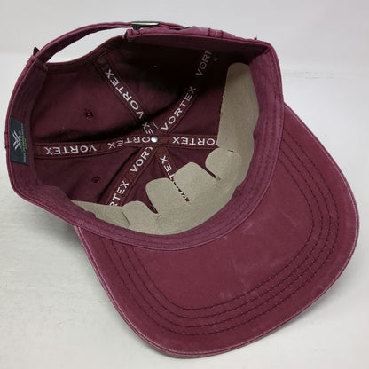 Vortex Baseball Cap Red One Size American Flag USA Patch Washed Cotton Hat