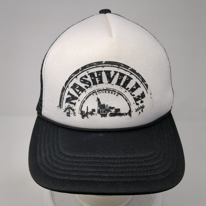 Nashville Tennessee Snapback Rope Trucker Hat Black One Size Mesh Back