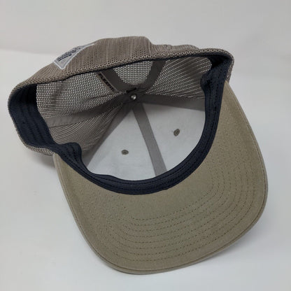 Columbia PFG Fish Flag Patch Fitted Trucker Hat Tan OSFA Flexfit